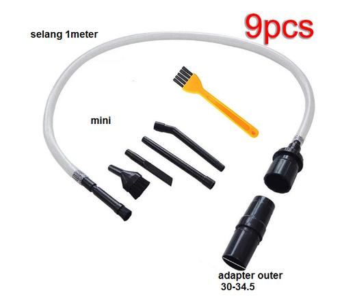 Set Nozzle Vacuum Cleaner Multifungsi Ukuran Universal 9 pcs