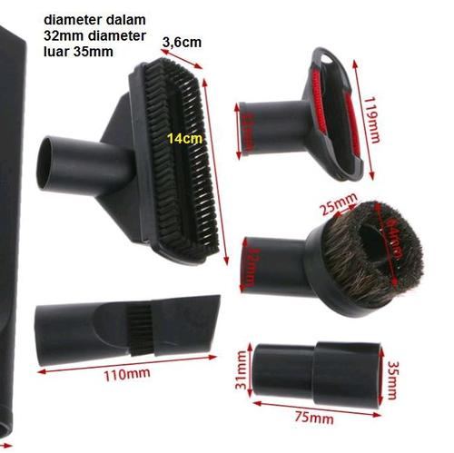Brush 35mm Nozzle 32mm Accessories Universal Black Vacuum Cleaner Dust