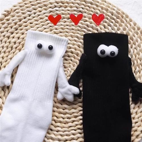 Kaos Kaki Magnet Couple Mata Timbul Bermata Cotton Magnetik 1 pasang