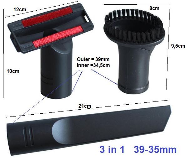 Set Brush Kepala Sikat Vacuum Cleaner Ukuran Besar 39-35mm
