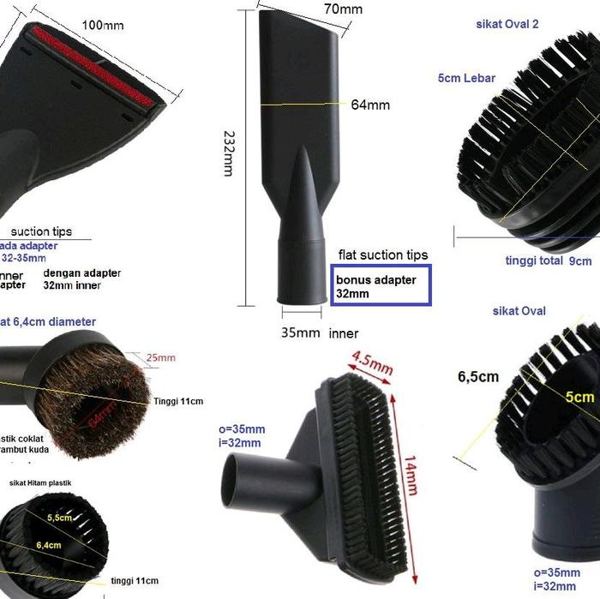 Suction Tips Nozzle Sikat Karpet Vacuum Cleaner Part 32-35mm