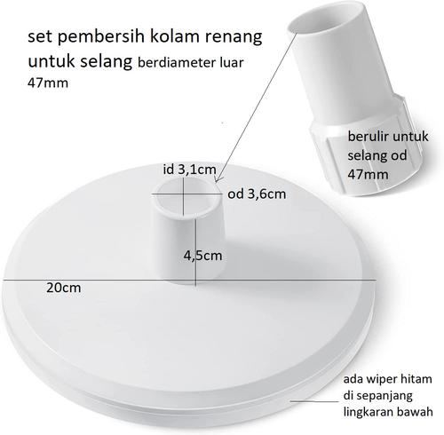 Set pembersih kolam renang untuk selang ber-OD 47mm