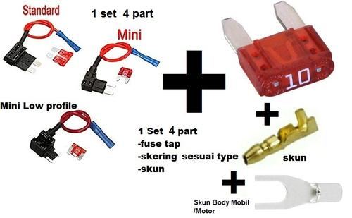 Soket Piggy Back Blade Fuse Tap Add A Circuit Sekering Jumper import