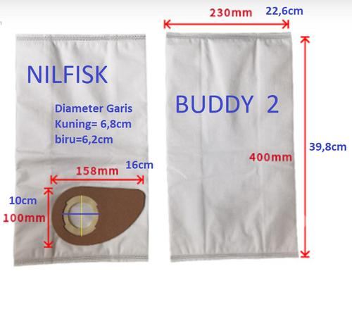 Kantong Debu Vacuum Cleaner Kompatibel  Buddy 2 Nilfish